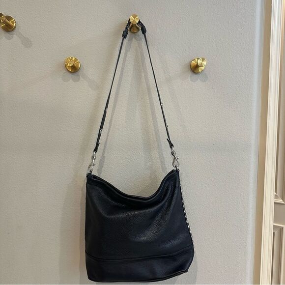 Rebecca Minkoff | Blythe Black leather Silver-stud hobo satchel bag crossbody - Picture 5 of 10